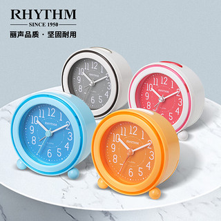 RHYTHM 丽声 时钟学生用静音桌面闹钟可爱简约儿童闹表贪睡夜灯闹铃床头台钟CRE308NR08