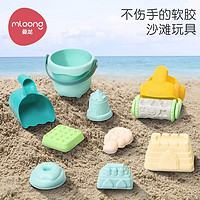 曼龙 儿童沙滩玩具套装宝宝挖沙戏水组合软胶仿真城堡造型铲子玩雪