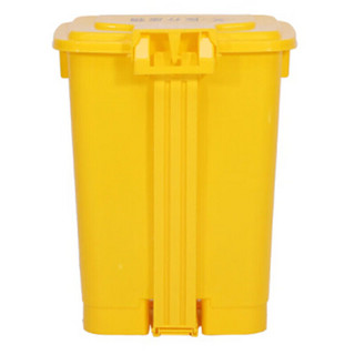 海斯迪克 黄色医疗垃圾桶 加厚诊所卫生院废物脚踩垃圾桶15L医疗脚踏款