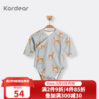 Kordear考拉蒂尔婴儿衣服春季宝宝侧开三角连体衣印花长袖纯棉哈衣爬服 鹿的故事 73cm
