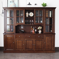 欧伦美(OULUNMEI)餐边柜 美式简约实木大酒柜 客厅5门大餐边柜储物柜餐厅酒柜边柜 B款