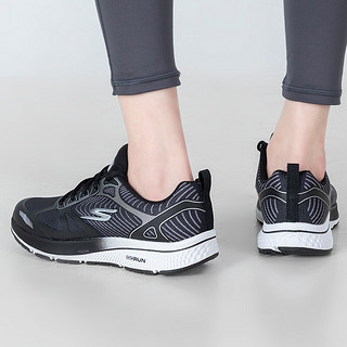 斯凯奇（SKECHERS）女鞋 2024春季时尚GO RUN运动鞋子缓震耐磨透气休闲跑步鞋 128272-BKSL 39.5