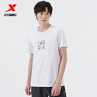 XTEP 特步 运动短袖男夏季宽松透气休闲T恤简约百搭上衣半袖男印花体恤
