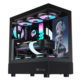 Thermaltake 曜越 钢影 透S 海景房机箱 黑色（ATX主板/支持360水冷/270°海景房/4090显卡/9风扇位）