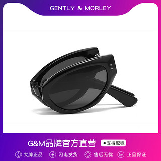 gm猫眼墨镜女折叠高级感黑色欧美太阳眼镜显脸小防紫外线2024