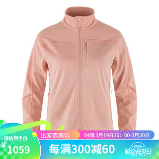 FJALLRAVEN北极狐2024春季女士户外舒适透气贴身抓绒夹克87142 302粉玫瑰 L