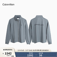 Calvin Klein Jeans24春夏男士简约字母印花运动休闲立领外套J326072 PN6-云迹灰 S