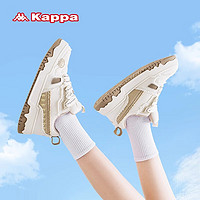 KAPPA卡帕女鞋轻便小白鞋2024春季新款时尚百搭休闲鞋运动情侣板鞋子女 经典白/