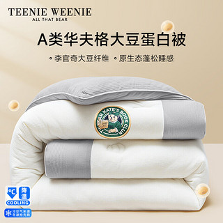 TEENIE WEENIE华夫格大豆被小熊被芯冬被四季春秋被加厚棉被褥 Book Club白拼灰 春秋被：200x230cm总重约5斤