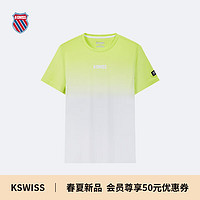 盖世威（K·SWISS）男T恤 24春季 透气运动休闲长袖 1010037 108白绿色 L