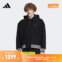 adidas宽松连帽夹克外套男装春季龙年款阿迪达斯轻运动IT0209 黑色 A/XL