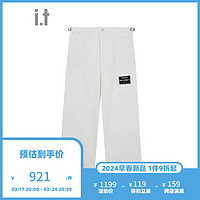 izzue it 男装阔腿裤长裤2024春季简约时尚纯色休闲裤6131S4M WHR/白色 30