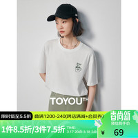 初语圆领短袖T恤女2024夏季新款纯棉龙年减龄印花上衣
