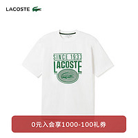 LACOSTE法国鳄鱼男装24春季宽松休闲短袖T恤TH7315 001/白色 3/170