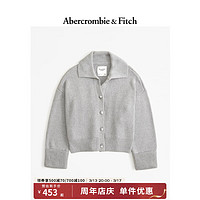 ABERCROMBIE & FITCH女装 24春美式时尚休闲洋气毛衣翻领气质针织衫KI150-4134 灰色 L (165/104A)