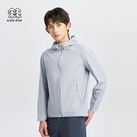 /可隆 KOLON SPORT皮肤衣 男子户外连帽STRETCH打孔防晒UPF50+夹克 LHJK4MN193-LB 浅蓝色 2XL