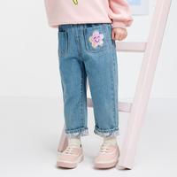 童装女小童裤子儿童休闲长裤春秋宝宝甜美可爱时尚牛仔裤