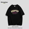 MMOPTOP潮流印花T恤男夏季纯棉重磅短袖宽松休闲打底衫上衣M0004黑色