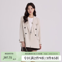 阿依莲复古英伦风西装外套女2024春季新款港风设计感长袖西服上衣