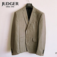 庄吉（Judger）春季薄款精纺抗皱毛料西服商务休闲男士羊毛西装 香槟色 170/96B