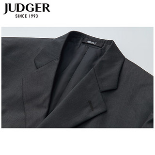 庄吉（Judger）纯色羊毛西服套装上衣 商务休闲男士上班职业正装西装抗皱毛料 深灰色 185/108B