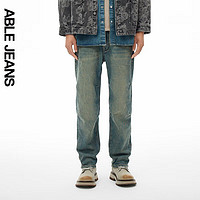ABLE JEANS【直筒滑板裤】24春季新款男士裤子弹力全长牛仔裤男 浅黄泥蓝