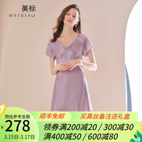 美标(MEIBIAO)商场同款真丝短袖睡裙女春夏性感睡衣19姆米100%桑蚕丝绸家居服