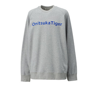 Onitsuka Tiger鬼塚虎运动卫衣套头衫圆领男女运动长袖卫衣 花灰色 M