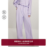 ochirly欧时力 钻饰运动长裤女2024春装卫裤系带休闲直筒裤 紫色 XL
