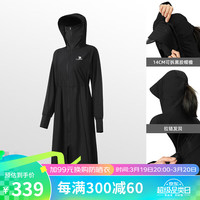 CAMEL 骆驼 女装防晒衣长款防紫外线凉感透气可拆帽檐防晒服 A24BZ01040 幻影黑 XXL