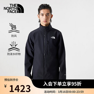 北面（The North Face）软壳外套男户外运动舒适防风防泼水休闲24春季|83TE JK3/黑色 L/175