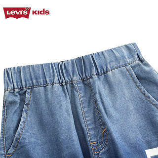 Levi's李维斯童装24夏季儿童渐变牛仔短裤男童休闲梭织裤子 河床蓝 110/53(5)