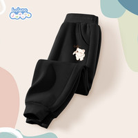 Baleno Junior班尼路童装女童裤子春秋季2024款洋气时髦卫裤儿童运动长裤 黑色/BO搞怪小猫K 130cm
