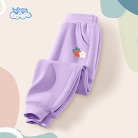 Baleno Junior 班尼路童装女童裤子春秋季2024款洋气时髦卫裤儿童运动长裤 浅紫色/BO草莓花K 150cm