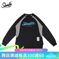 SLAMBLE秋季运动拼色美式长袖t恤男投篮服速干透气跑步衣 黑色 XL