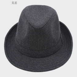 迪淑琪 帽子男春秋天毛呢礼帽帽子中老年人男士爵士帽58厘米