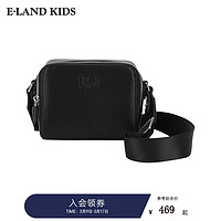 E·LAND KIDS童装2024年春夏男童美式复古单肩斜挎包 Black黑色/19 FRE