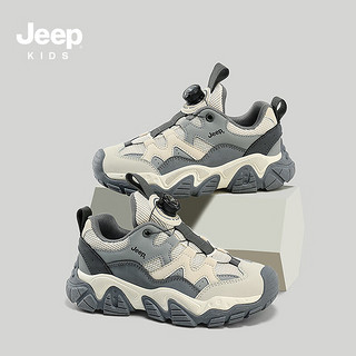 Jeep 吉普 儿童软底跑鞋防滑运动鞋  灰色