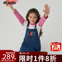 M.Latin/马拉丁童装儿童裙子24春女大童苹果印花水洗牛仔背带裙 牛仔蓝 150cm