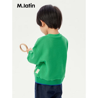 M.Latin 马·拉丁 马拉丁童装儿童卫衣装女童小童刺绣卫衣 中绿 110cm