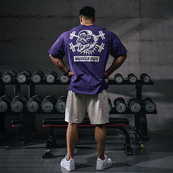 Muscle Dog 肌肉狗 运动T恤男夏季新款美式宽松短袖透气休闲训练服健身衣服