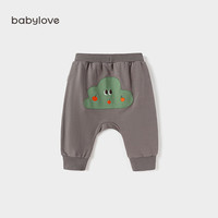 babylove婴儿裤子春秋款宝宝大PP裤外出休闲裤纯棉百搭束脚裤长裤 瓦灰色 80cm