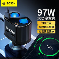 BOSCH 博世 车载充电器一拖三点烟器转换插头多功能USB汽车充电转换器 PS600+Type-C快充线