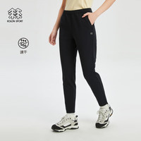 可隆 KOLON SPORT户外休闲裤女针织修身版速干运动长裤 黑色BK 1