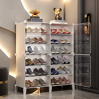 Coleshome 蔻丝 大容量鞋架子家用门口多层简易塑料组装带门防尘鞋柜