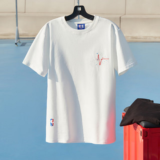 NBA 欢乐的运动系列-联盟款T恤男夏季运动休闲短袖（白色/黑色） 联盟/白色 2XL