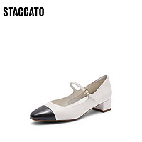 STACCATO 思加图 2024春季新款小香风玛丽珍鞋粗跟浅口单鞋复古女鞋EGU09AQ4