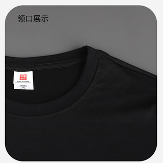 钓迷短袖T恤圆领男女上衣休闲运动舒适透气打底宽松简约纯黑色L码