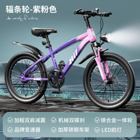 SANGPU 儿童自行车车6-15岁以上20寸变速越野山地车男女孩单车赛车 单速辐条-粉紫色【升级减震】 18寸