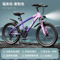 SANGPU 儿童自行车车6-15岁以上20寸变速越野山地车男女孩单车赛车 变速辐条-粉紫色【升级减震】 22寸